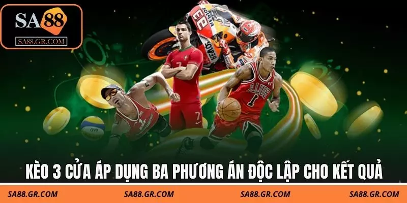 Kèo 3 cửa áp dụng ba phương án độc lập cho kết quả trận đấu Kèo 3 cửa áp dụng ba phương án độc lập cho kết quả trận đấu